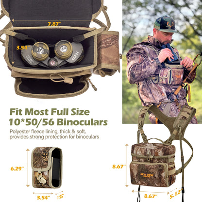 Pack Bino Straps Harness for Hunting Chest Pack with Detachable Pouch