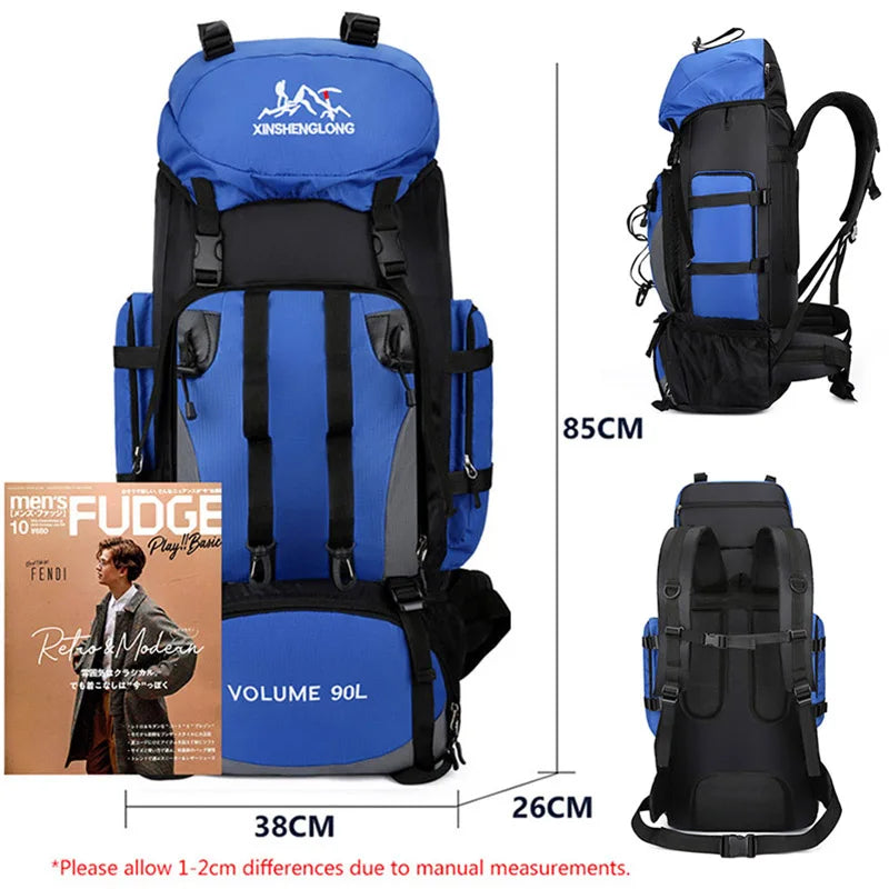 90L Waterproof Hiking Camping Backpack Trekking Bag Rucksack Large Capacity Travel Outdoor Sports Bags Camping Equipment Men-EXPROTAS