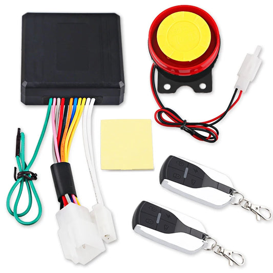 Motorcycle Alarm System Remote Wireless Anti-theft Engine Start 12V