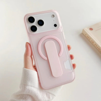 Matte Clear MagSafe Card Holder Case for iPhone 13-17 Pro Max Shockproof