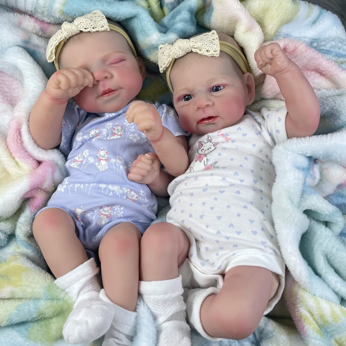 Reborn Baby Doll Twins Lifelike Cloth Body Newborn Elijah 17/18 Inch