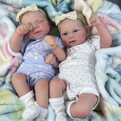 Reborn Baby Doll Twins Lifelike Cloth Body Newborn Elijah 17/18 Inch