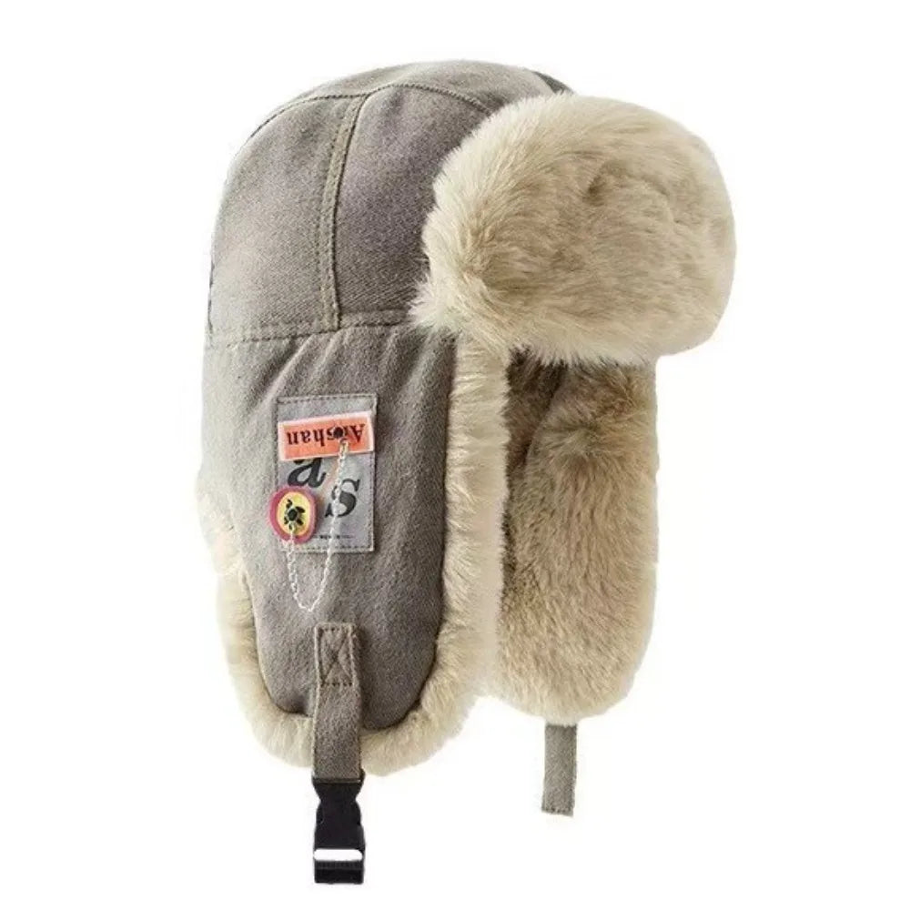 Waterproof Ear Protectors Bomber Hat Faux Fur Warm Unisex Winter Trapper