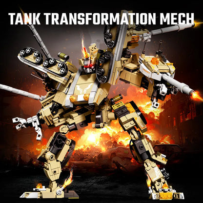 SEMBO 4in1 Transforming Mecha Robot Building Blocks Tank Aircraft Warship Model Toy Gift