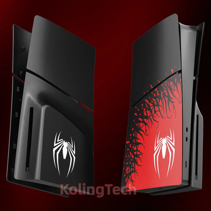 Premium ABS Replacement Shell Accessories for PS5 Slim Protective Cover Hard Faceplate Fit for Playstation 5 Slim Spider Version-EXPROTAS
