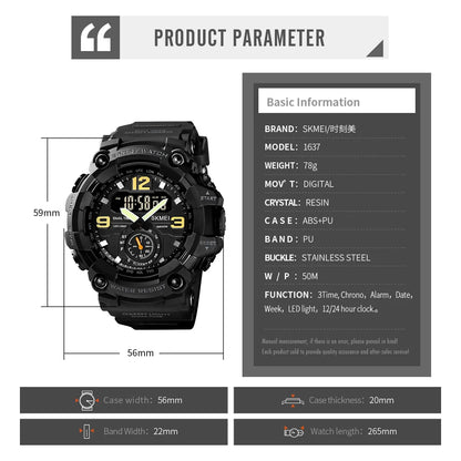 SKMEI 1637 Men’s Military Digital Watch Camo Waterproof Shockproof Sport