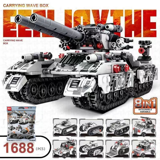 2026 Military Vehicle Tank Building Blocks Model Toy Set 8in1 Construction