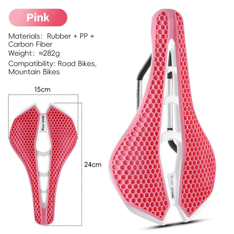WEST BIKING 3D Printed Bike Saddle Honeycomb Ultralight Breathable Road MTB - EXPROTAS