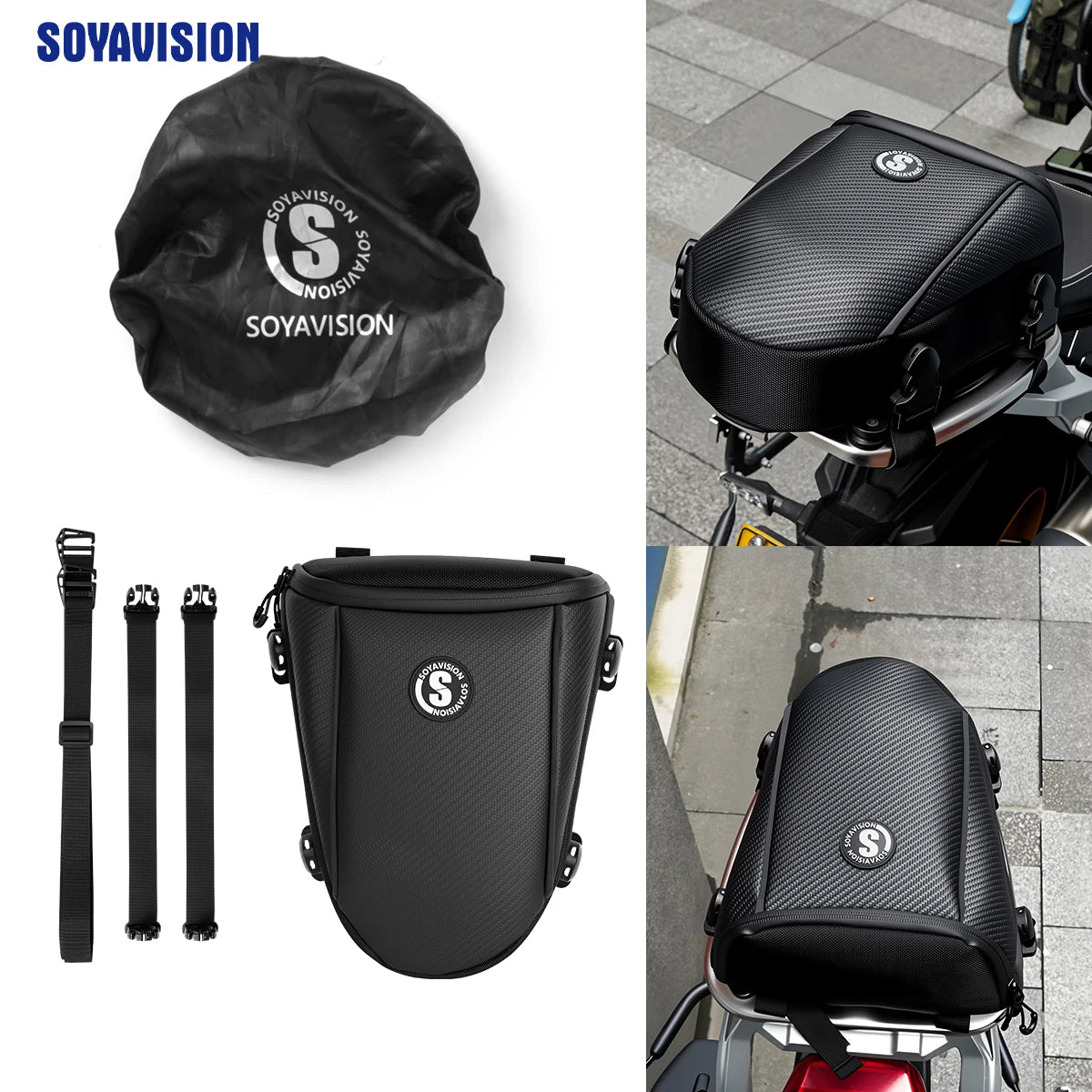 Motorcycle Tail Bag Waterproof Rear Seat Luggage Backpack for Harley BMW