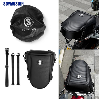 Motorcycle Tail Bag Waterproof Rear Seat Luggage Backpack for Harley BMW
