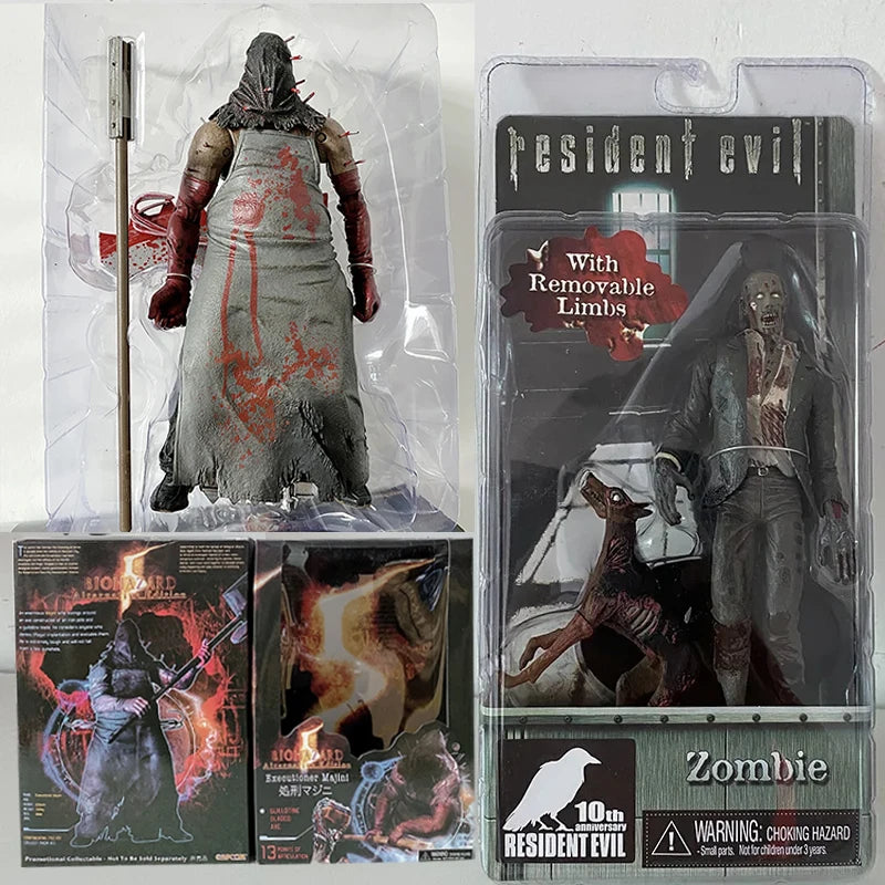 NECA Resident Evil Chris Redfield Hunk Zombie Majini Executioner Figure Set