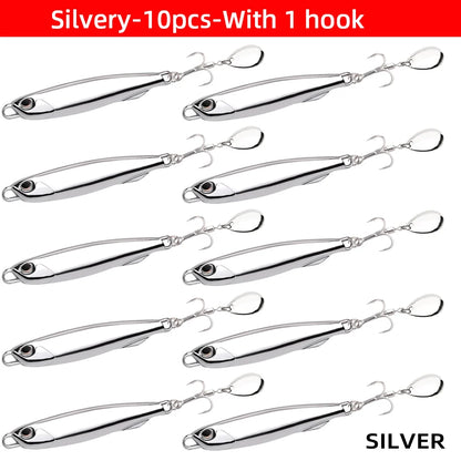 10pcs Fishing Lure Metal Jig Baits Sea Saltwater Casting Tackle 7g-80g