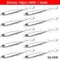 10pcs Fishing Lure Metal Jig Baits Sea Saltwater Casting Tackle 7g-80g