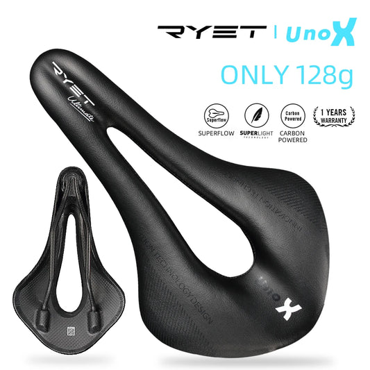 RYET Leather Road Bike Saddle | PU 7×9 Oval Rail Soft Cushion for Men’s MTB