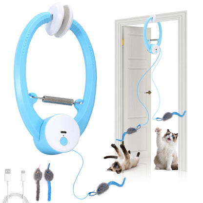 Automatic Interactive Cat Toy USB Rechargeable Feather Wand for Indoor Cats
