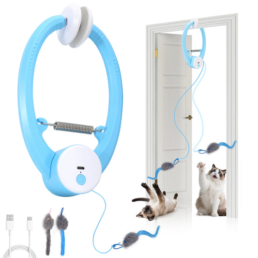Automatic Interactive Cat Toy USB Rechargeable Feather Wand for Indoor Cats