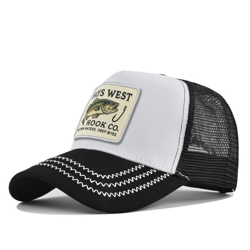 Mesh Fishing Cap Snapback Trucker Hat Breathable Unisex Outdoor