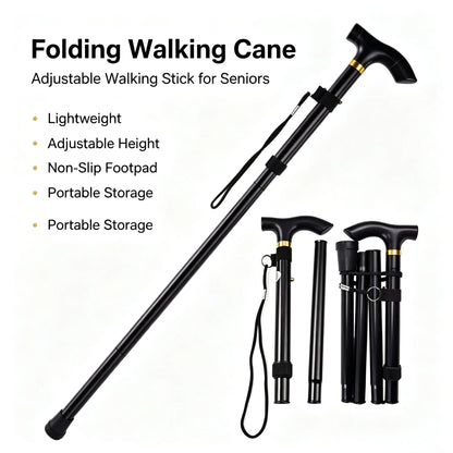 Trekking Pole Lightweight Telescopic Folding Walking Stick for Hiking