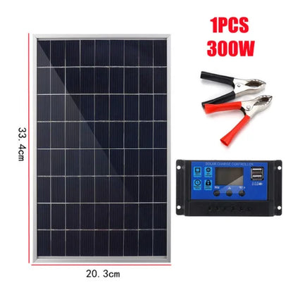 300W Solar Battery Panel Kit 12V Monocrystalline for RV Caravan Boat