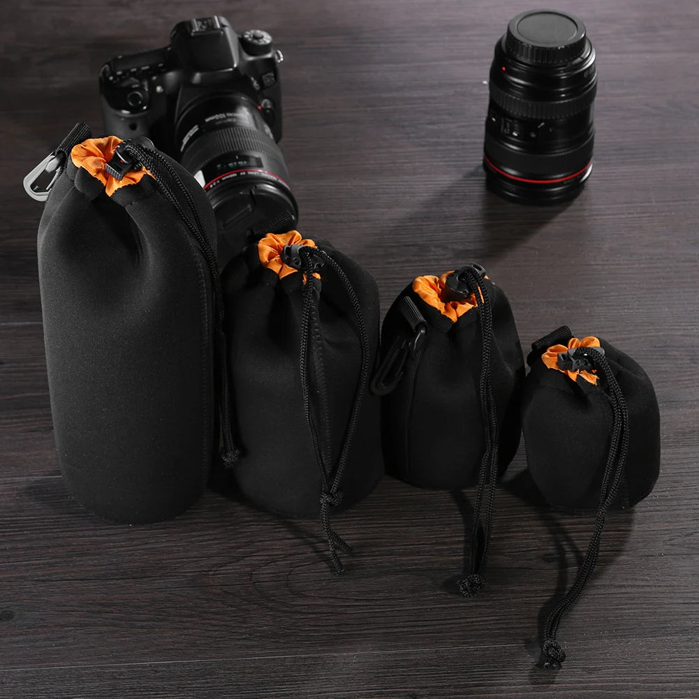Camera Lens Pouch Bag Neoprene Waterproof Soft Case For Canon Sony DSLR Lenses