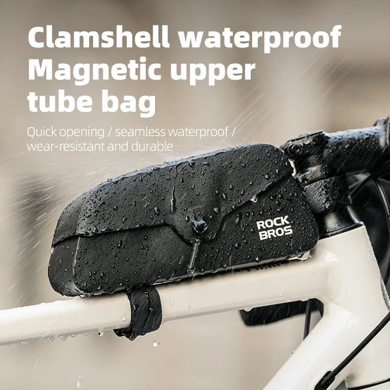 Top Tube Bag Waterproof Magnetic Bike Frame Front Cycling Storage 0.9L