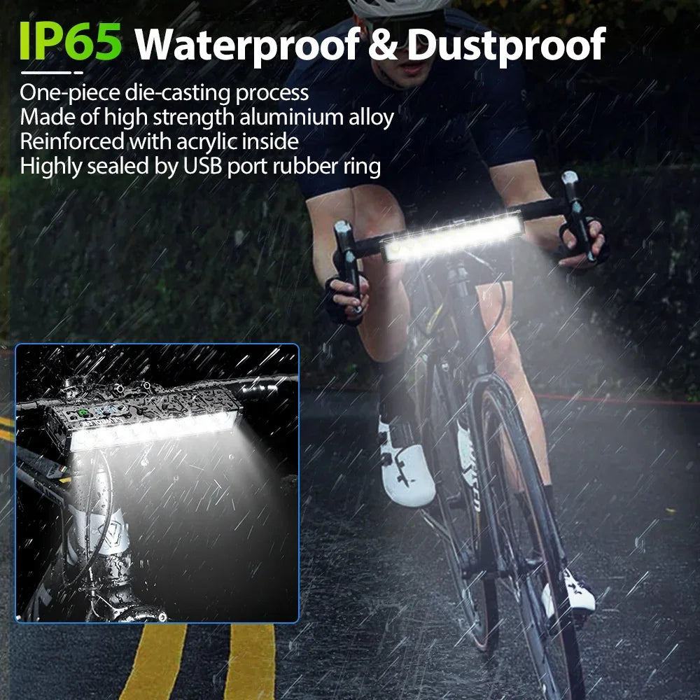 10000mAh Bicycle Headlight 17 LED USB Rechargeable Power Bank MTB Front Light