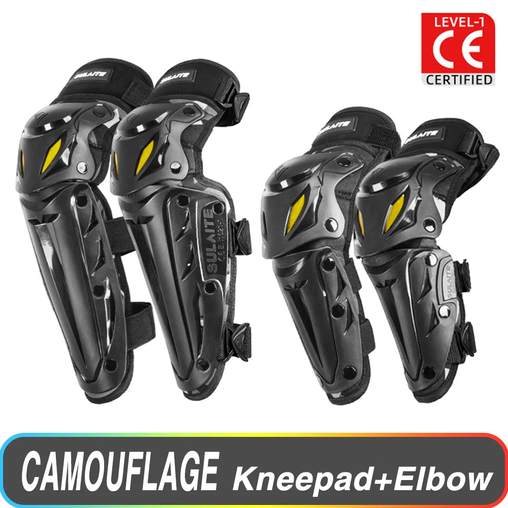Motorcycle Knee Pad Elbow Protective Combo Knee Protector Equipment Gear Outdoor Sport Motocross Knee Pad Ventilate Four Seasons