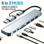 4K HDMI Adapter USB C Hub 8In1 with RJ45 SD TF Card Reader PD Charge