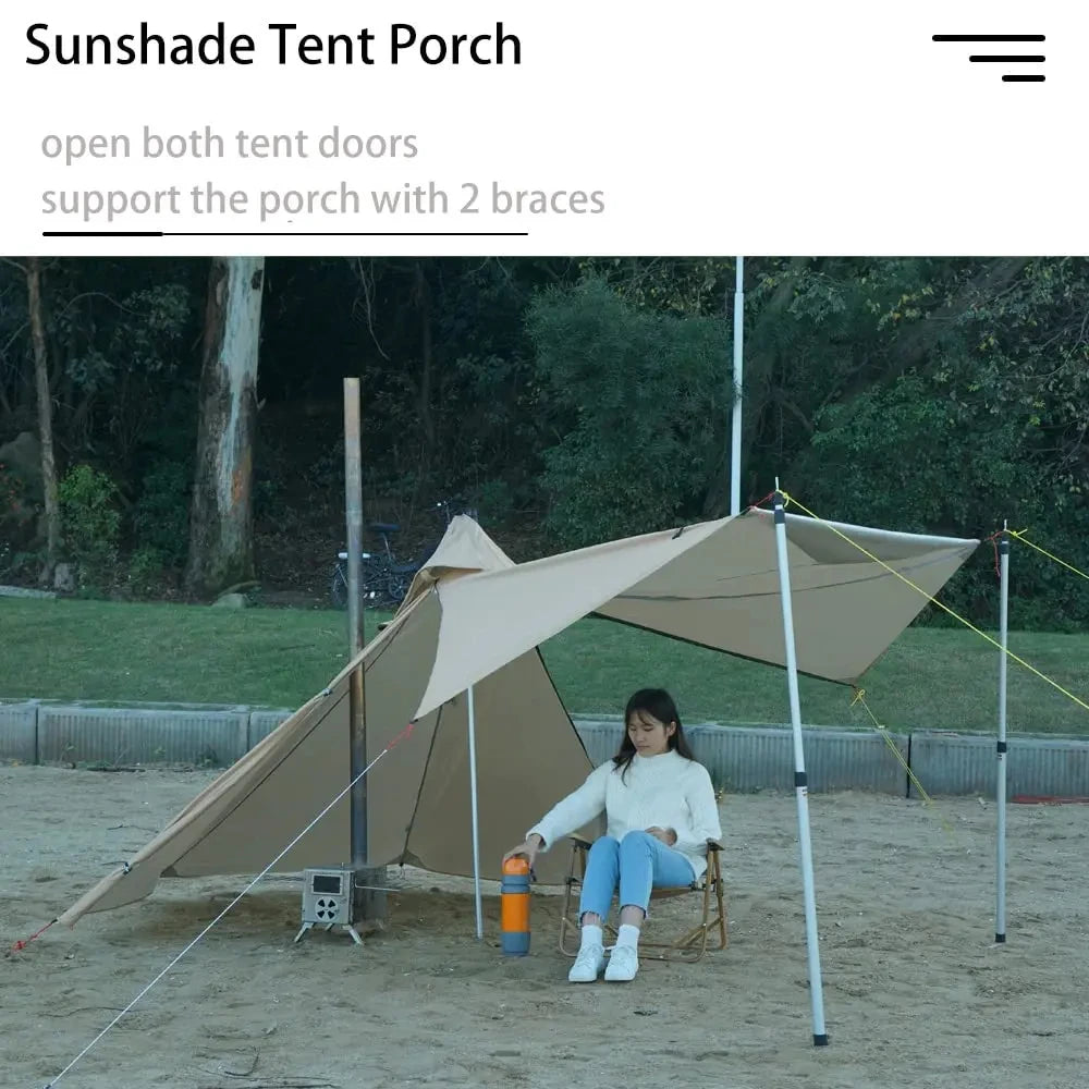 Camping Hot Tent with Chimney Window Outdoor Ultralight Tipi Teepee Tent Pyramid Double Layer Bushcraft 1 Person Tents Hot Tent-EXPROTAS