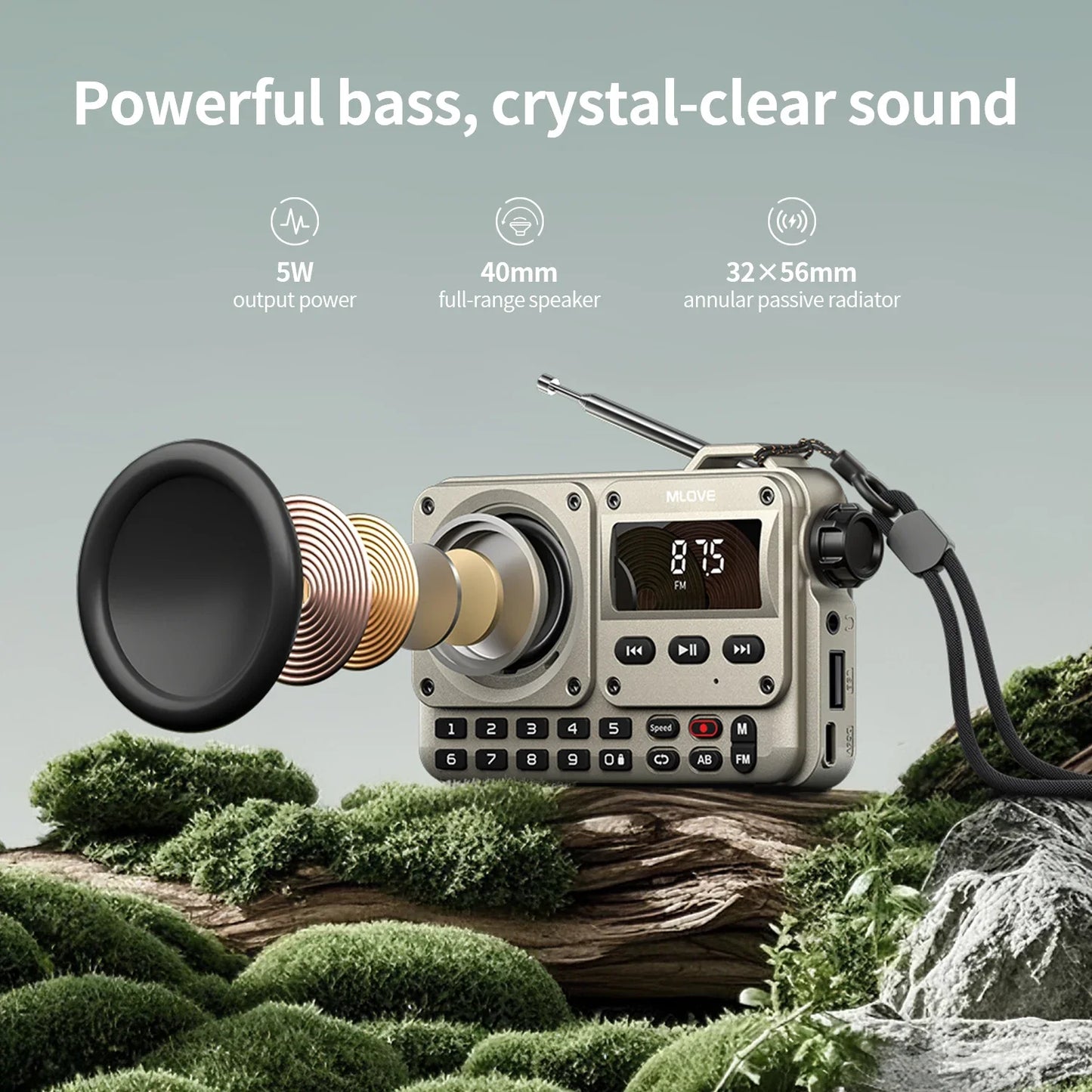 Portable Bluetooth Speaker Mini FM Radio MP3 Player USB TF Card Audio