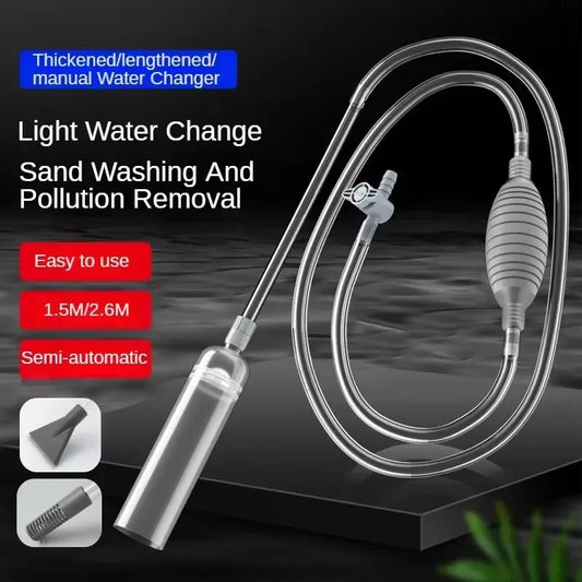 Fish Tank Siphon Vacuum Cleaner 1.7m Gravel Water Changer Aquarium Tool