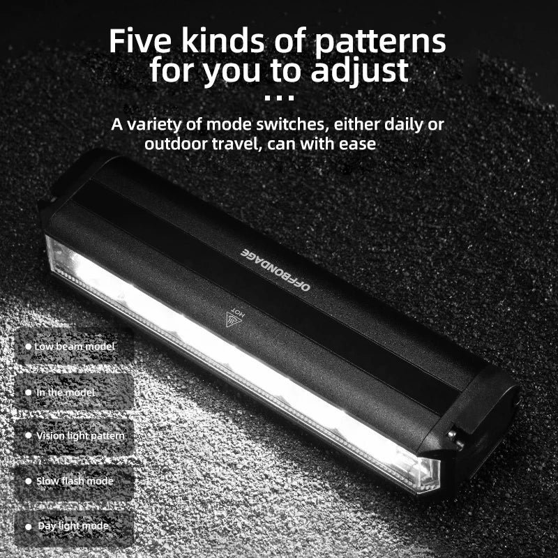 Offbondage Bicycle Light Front LED USB Rechargeable MTB Mountain Lamp