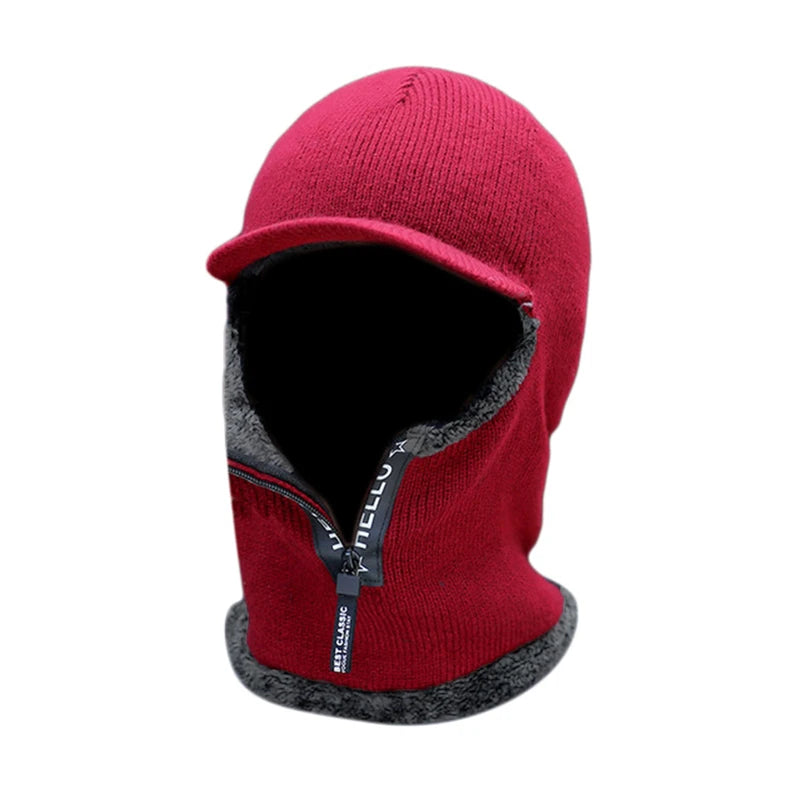 Men's Outdoor Ear Protection Warm Wool Hat Knitted Winter Cap Windproof