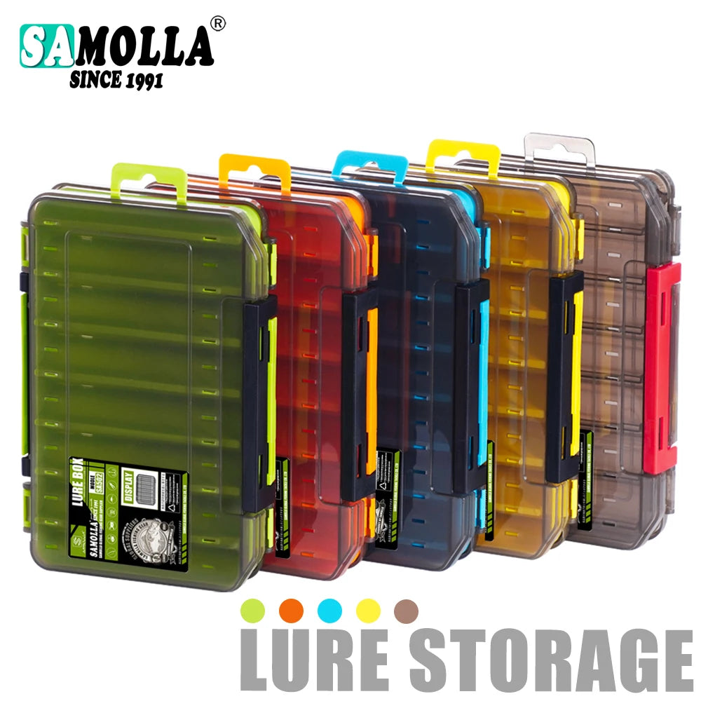 Samolla Tackle Box Double-Sided Compact Fishing Storage for Lures & Baits