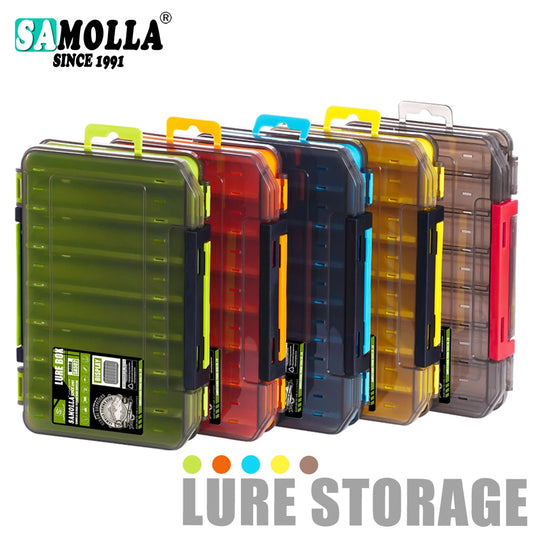 Samolla Tackle Box Double-Sided Compact Fishing Storage for Lures & Baits