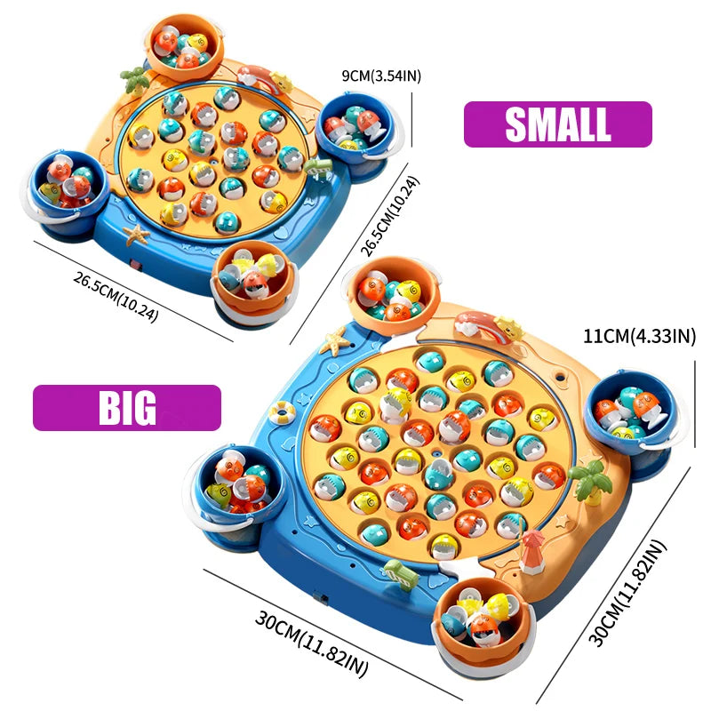 Kids Magnetic Fishing Play for Children Electric Fishing Toy Have Music Spinning Game Fish Rod Education Baby 3 Year Gifts-EXPROTAS