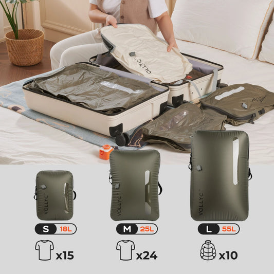 Vacuum Storage Bag 18-55L Reusable Compression Luggage Travel Bags