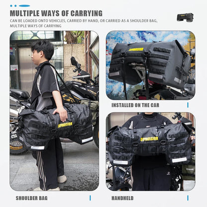 Waterproof Motorcycle Tail Bag 20L–100L Rear Seat Travel Luggage Pannier