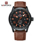 NAVIFORCE Trend Casual Wristwatch for Man Military Sports Water Resistant Leather Strap Men's Clock Quartz Calendar Male Watches-EXPROTAS