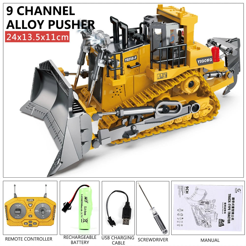 RC Excavator Dumper Car 2.4G Remote Control Engineering Vehicle Crawler Truck Bulldozer Toys for Boys Kids Christmas Gifts-EXPROTAS
