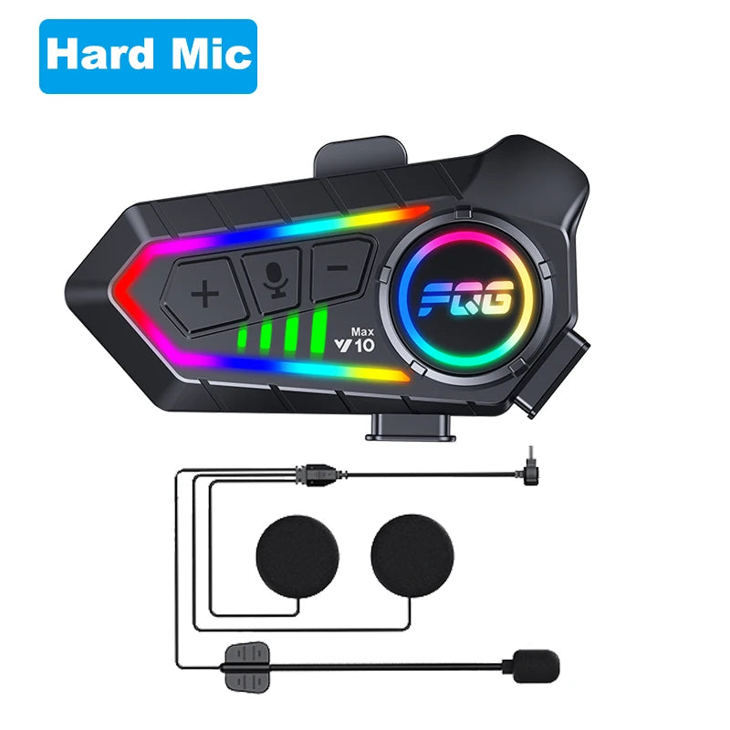 Y10 Max Motorcycle Helmet Bluetooth 6.0 Intercom Headset CVC DSP Noise Reduction