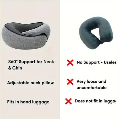 Memory Foam U-Shape Travel Neck Pillow Soft Portable Adjustable Support