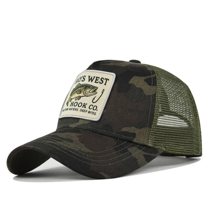 Mesh Fishing Cap Snapback Trucker Hat Breathable Unisex Outdoor