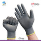 10/20 Pairs Safety Work Gloves PU Coated Grip Builders Gardening Black