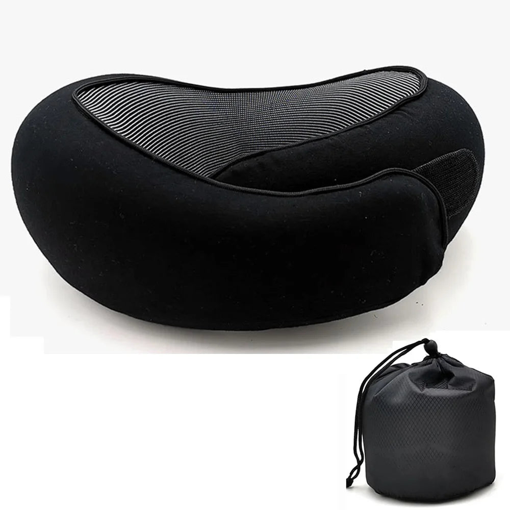 Memory Foam U-Shape Travel Neck Pillow Soft Portable Adjustable Support
