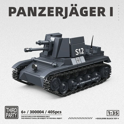 WW2 Panzerkampfwagen 38(t)A Tank Building Blocks Military Brick Model Educational Toy Gift