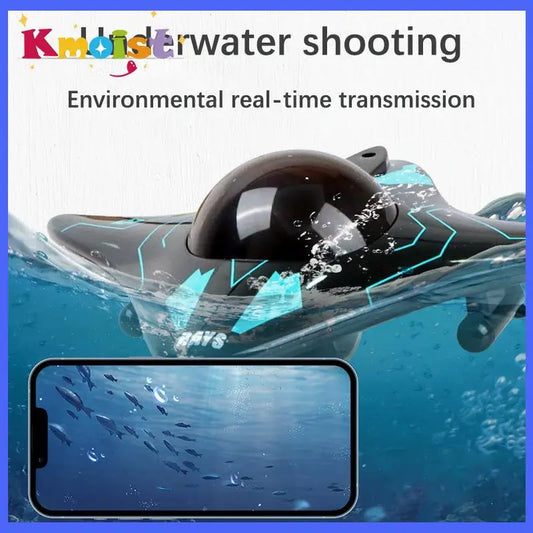 RC Boat Submarine with Camera Underwater 6CH Remote Control Wifi FPV Remote Control Boats Radio Control Toys for Boyts Kid Gifts-EXPROTAS