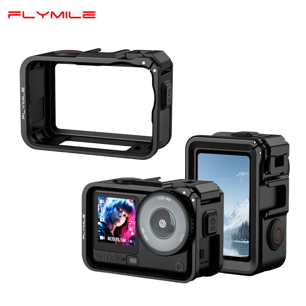 Protective Case for DJI Osmo Action 6 Camera Cage with Cold Shoe Mount
