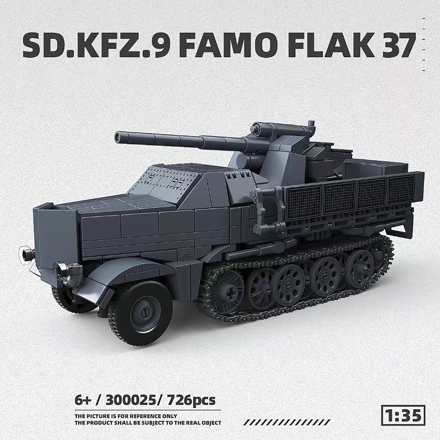 726pcs Building Block Model Military Toy Flak Tank Construction Bricks