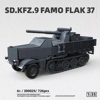 726pcs Building Block Model Military Toy Flak Tank Construction Bricks